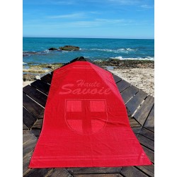 Serviette 100*180cm Jacquard coton Haute-Savoie- Rouge