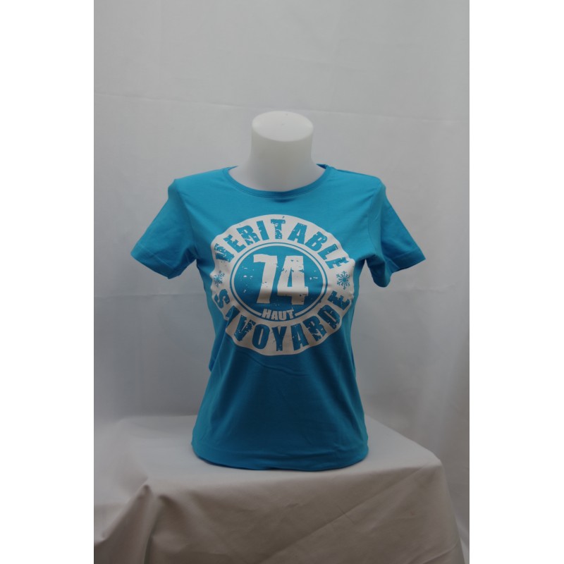 T-Shirt Femme - Véritable Haut-Savoyarde - Bleu turquoise